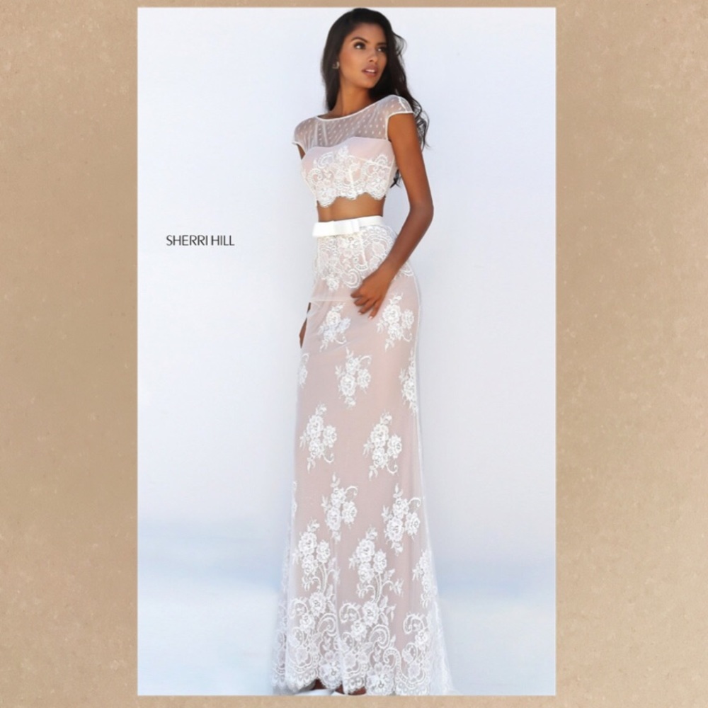 Two Piece Lace Sherri Hill Prom Dress
